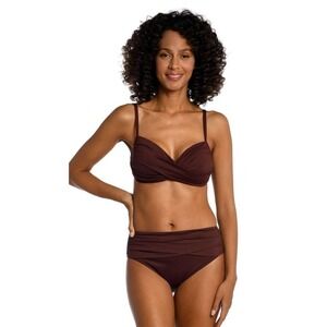 Lablanca Island Goddess Over The Shoulder Wrap Top Size 4 Java NEW